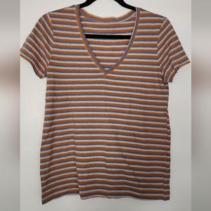 Lucky brand Women's striped V-neck shirt